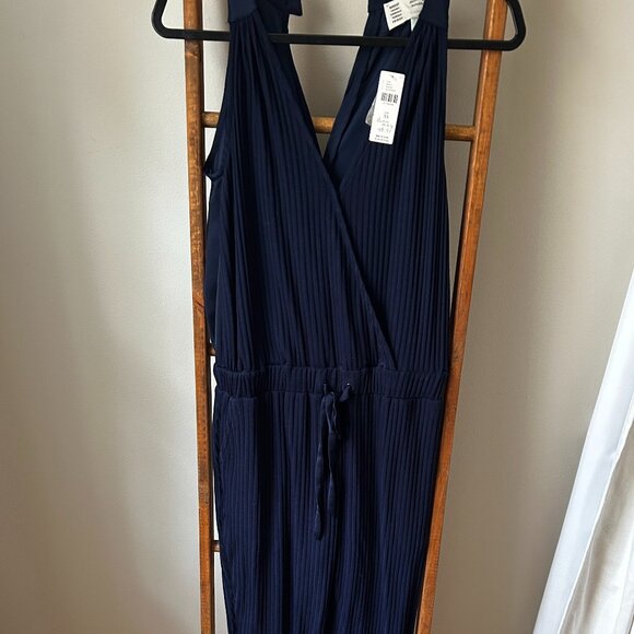 ANTHROPOLOGIE - SATURDAY SUNDAY One piece Navy ribbed romper - Picture 2 of 3
